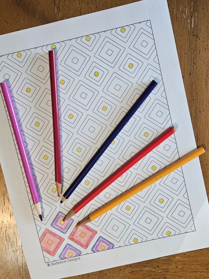 Sharp & Rounded Square Diamonds Coloring Page product image (2)