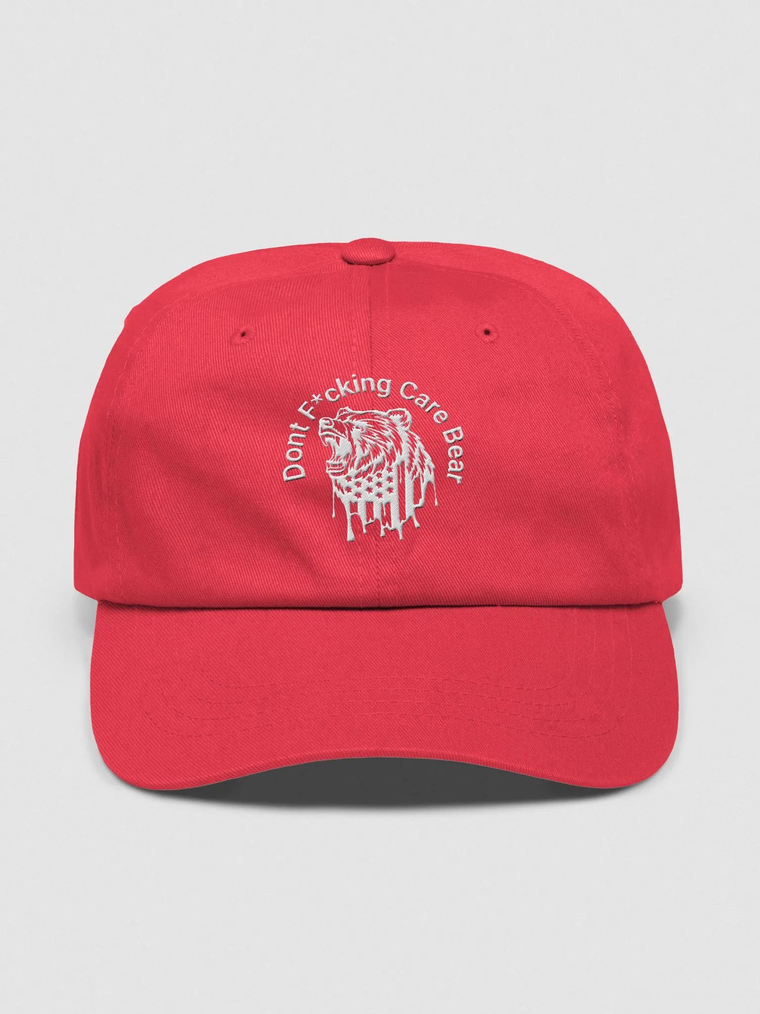 Monochrome Classic Dad Hat Dont F*cking Care Bear Embroidery product image (9)
