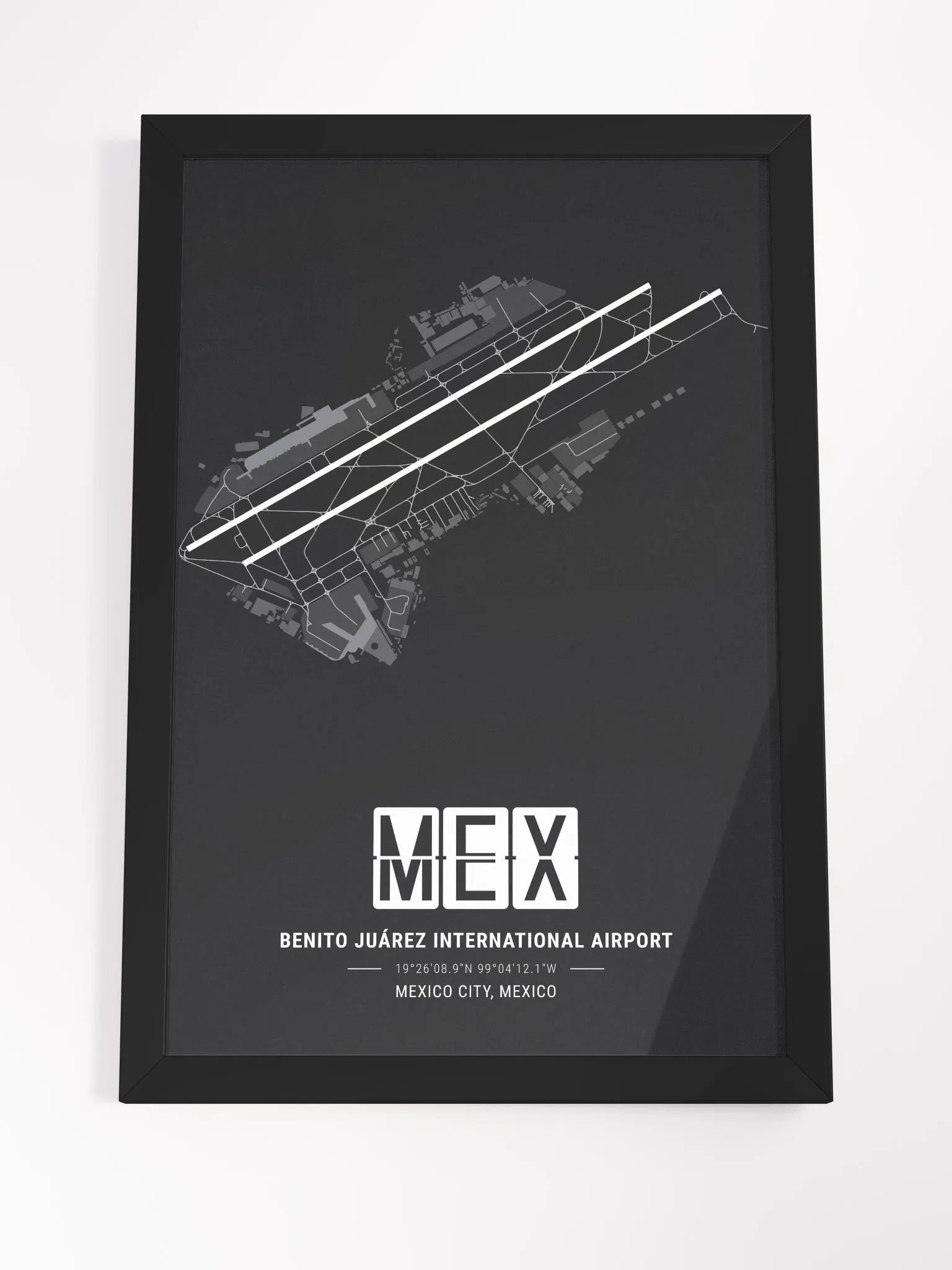 Framed Airport MEX Premium Map On Matt Paper product image (4)