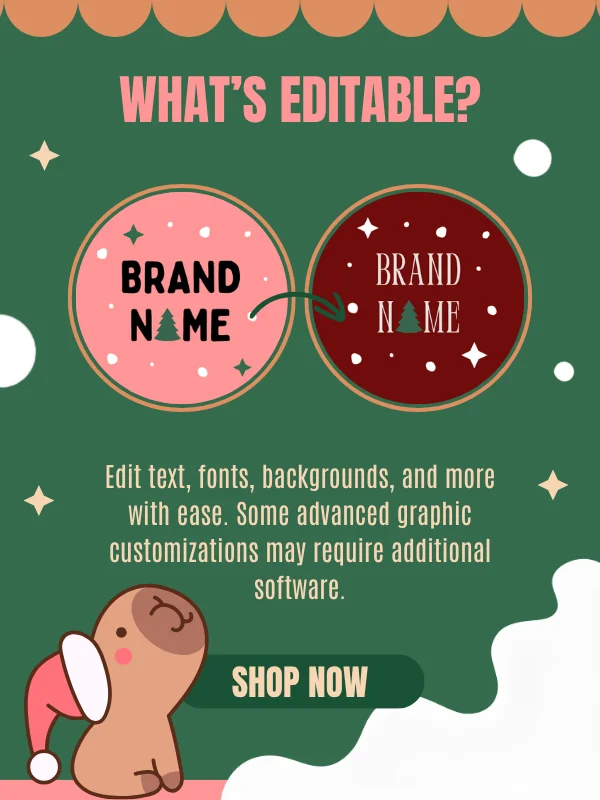 Coquette Christmas Logo Circle Template product image (9)