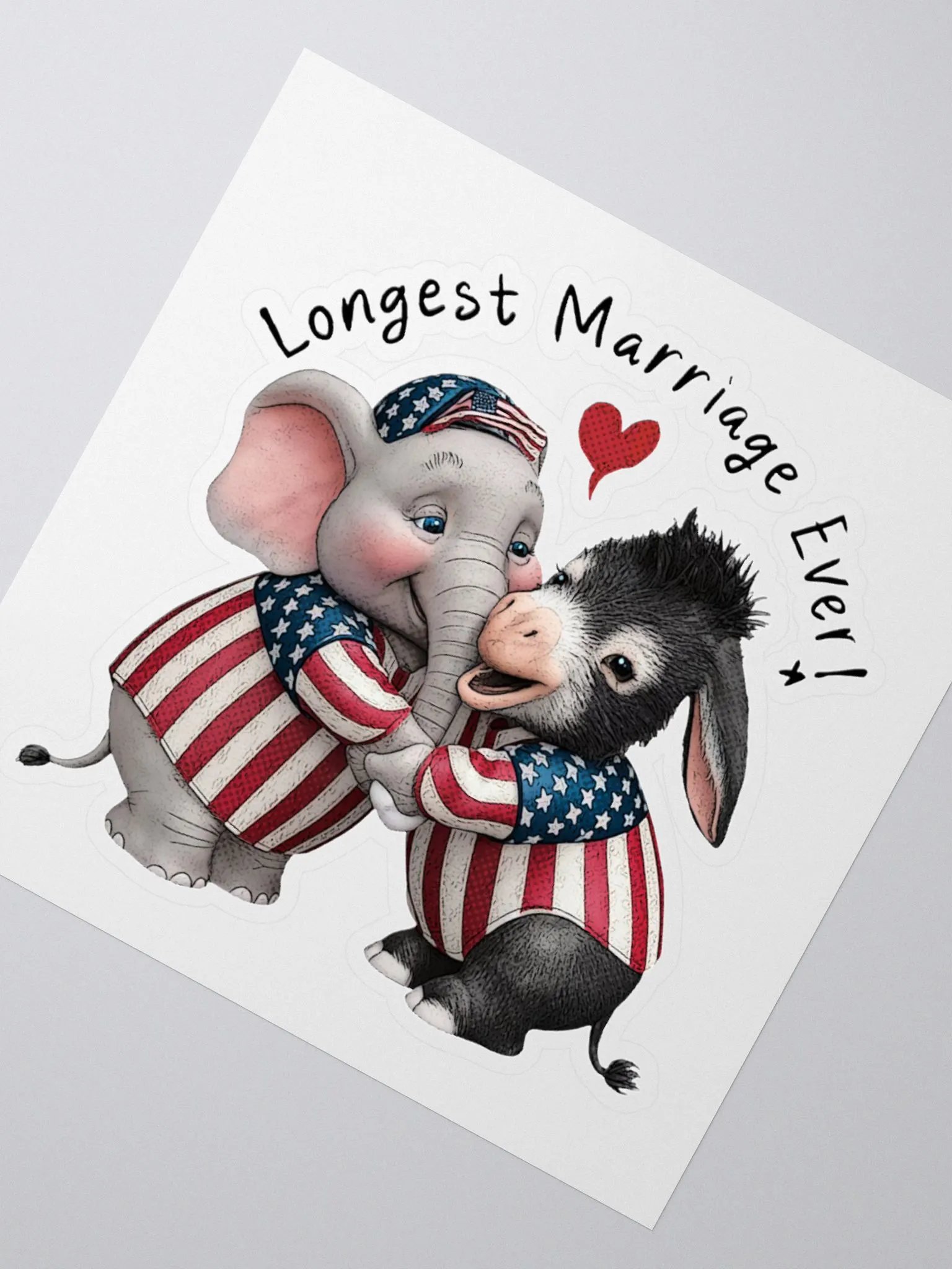 Longest Marriage Ever Donkey and Elephant Sticker product image (4)