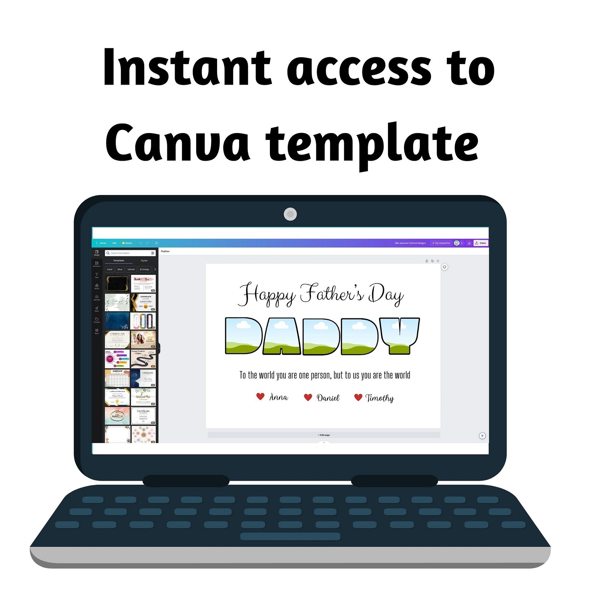 Daddy Photo Collage Canva Template product image (3)