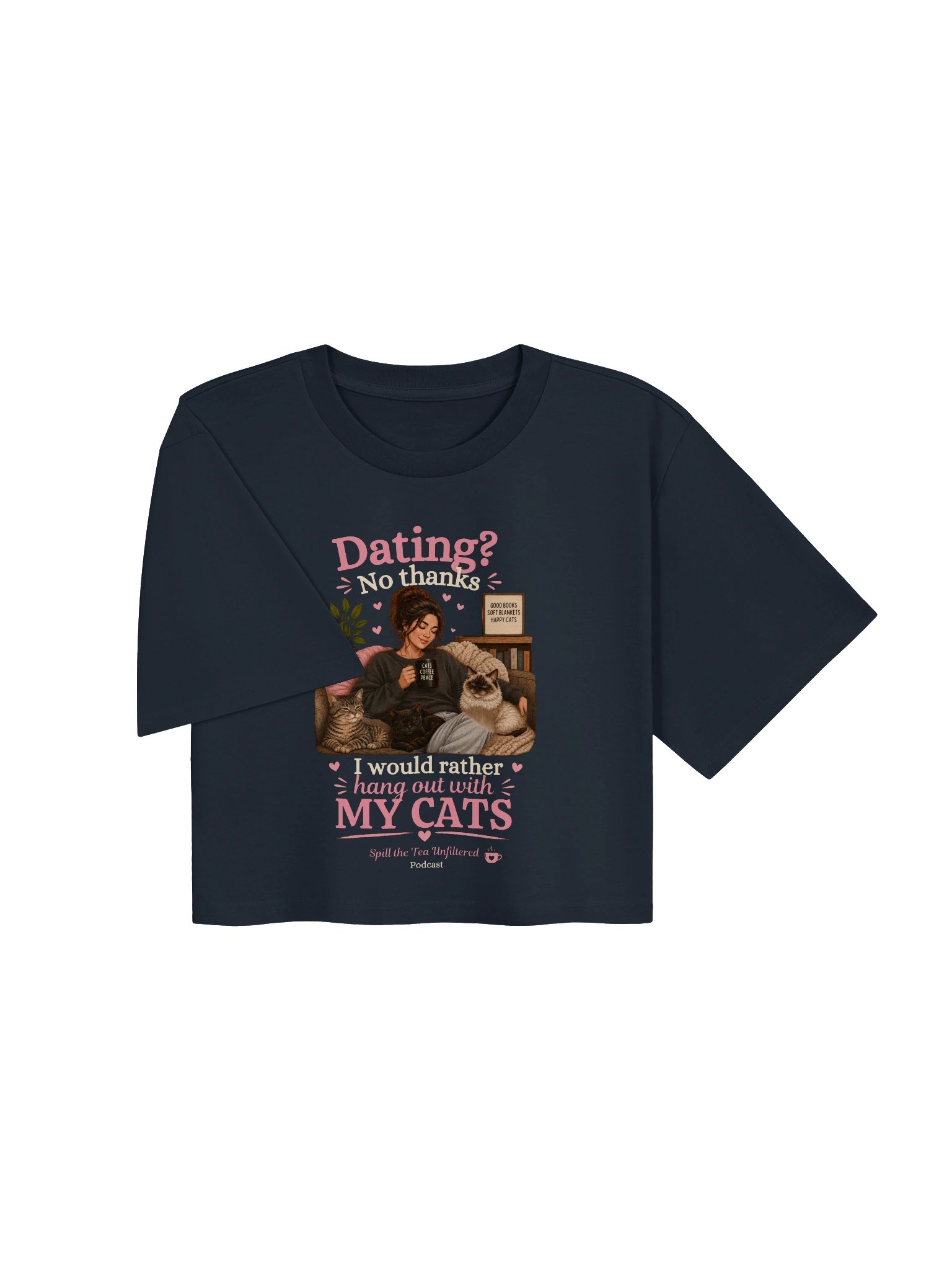 Dating? No Thanks Cat Lover Crop Tee product image (7)