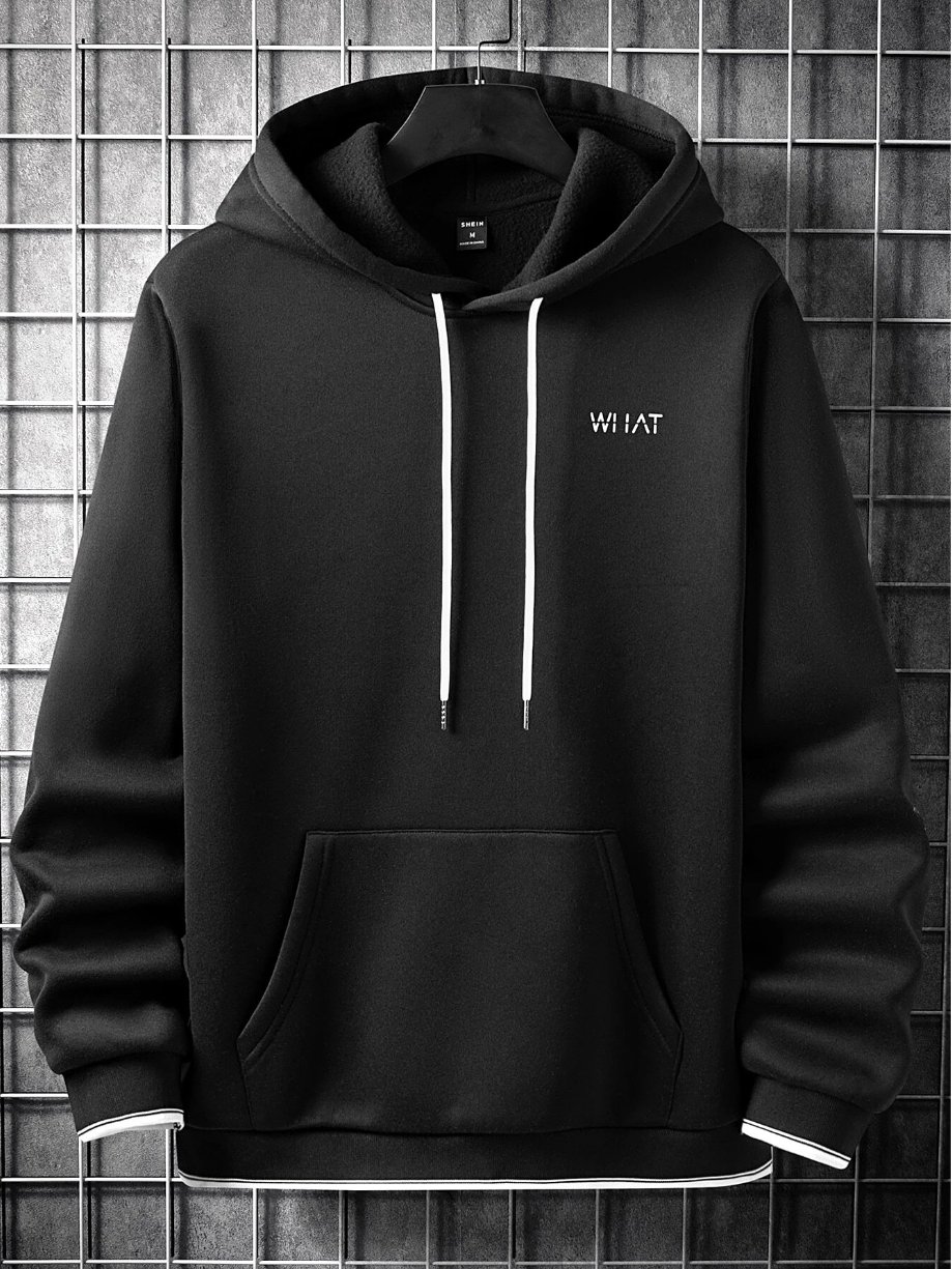 Guys Letter Graphic Kangaroo Pocket Drawstring Hoodie ( Tried on, but didn't fit) product image (1)