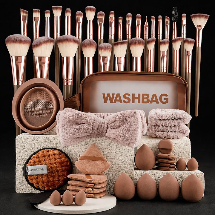 56-Piece Pro Glam Brush & Blender Set – Matte Black Luxury Edition product image (1)