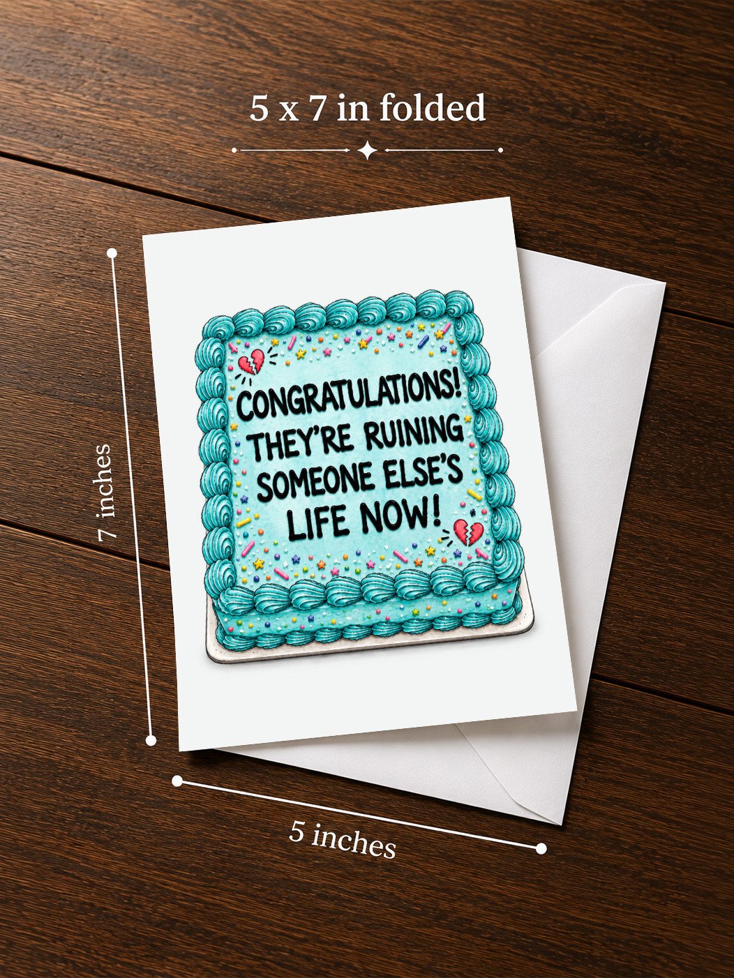 CONGRATS ON THE BREAKUP/DIVORCE CARD: They're Ruining Someone Else's Life Now (5x7) New Chapter, Congratulations product image (3)