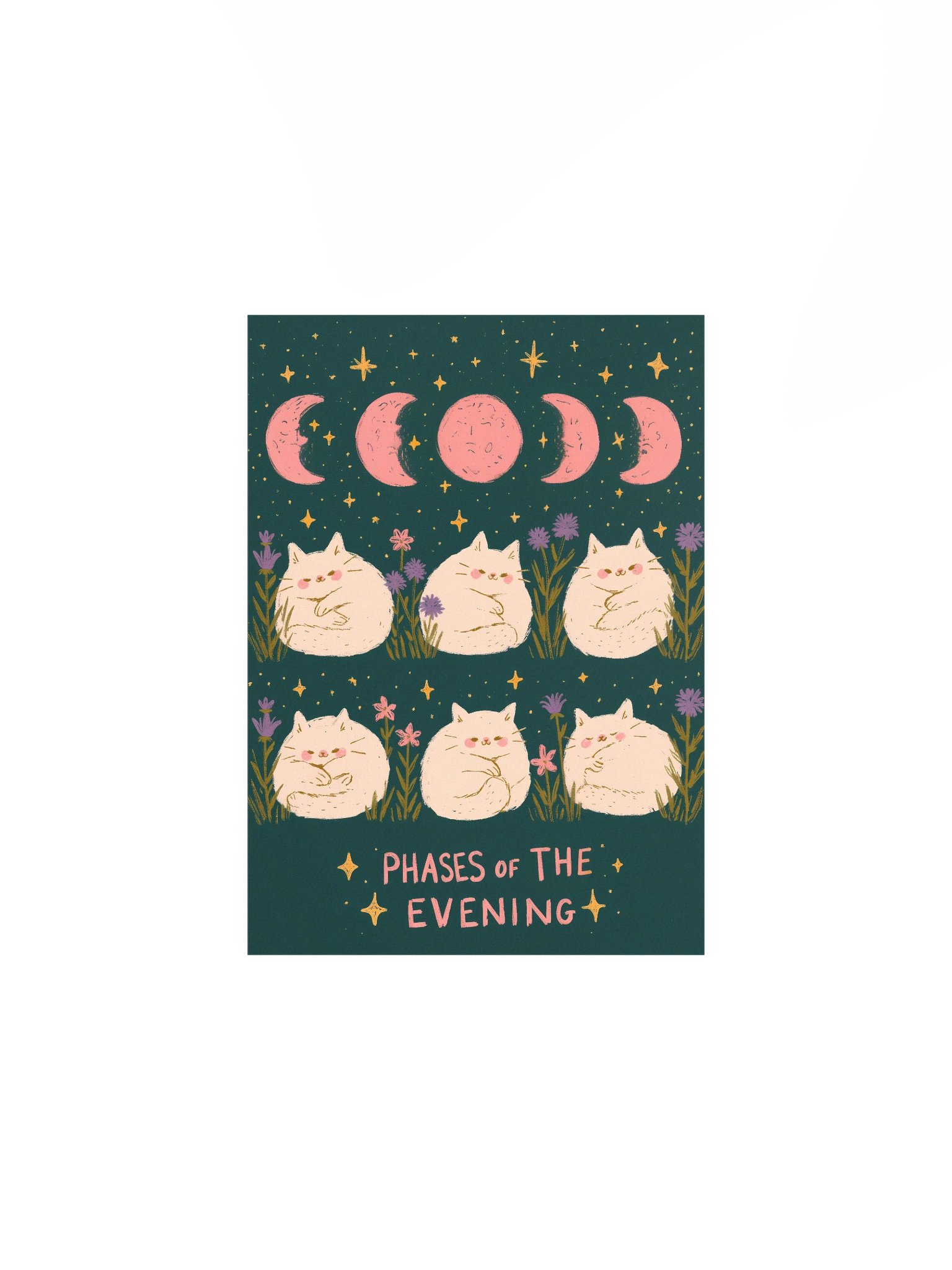 Phases of the Evening Cat Moon Poster product image (1)