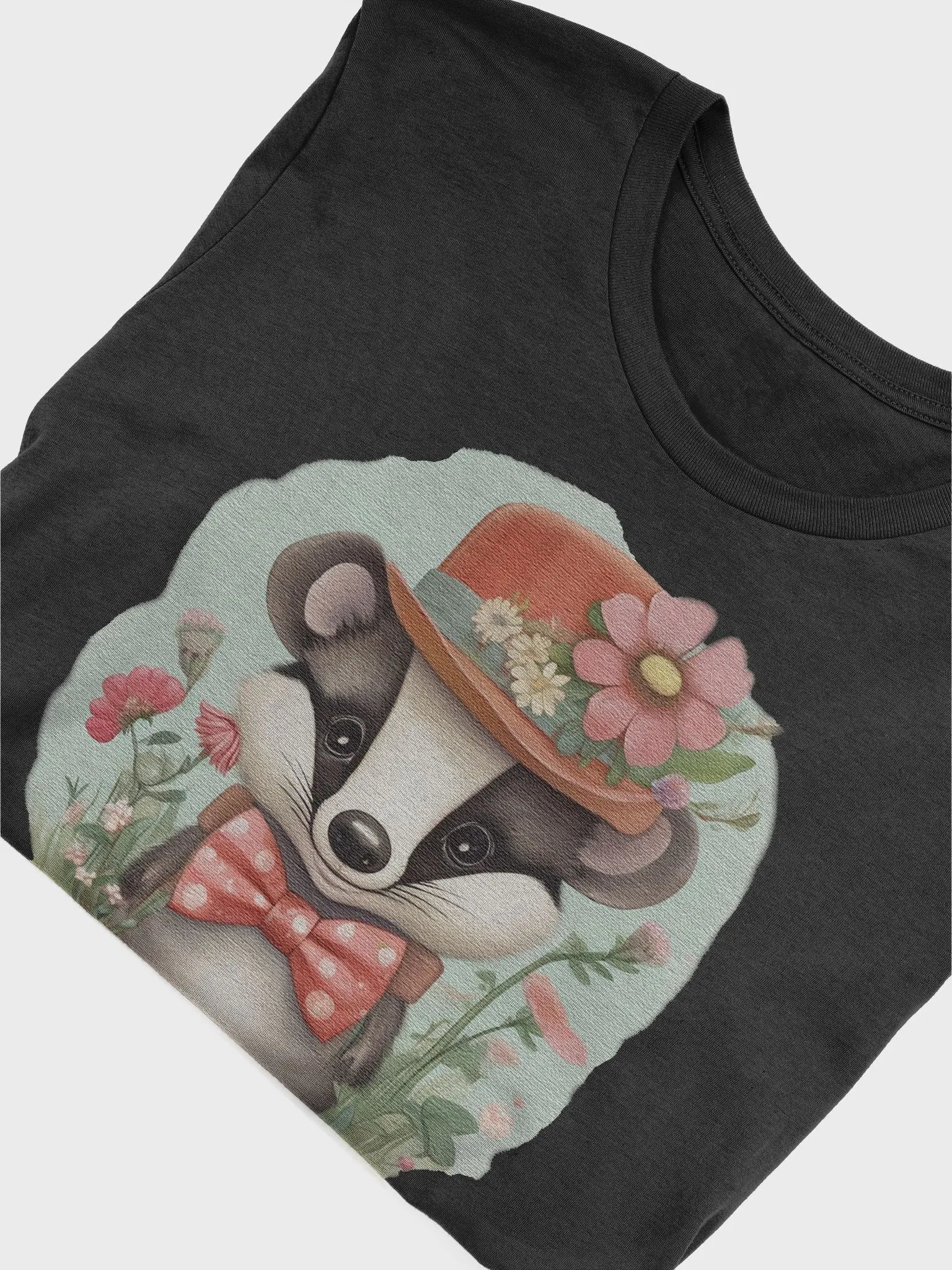 Cute little badger wearing a hat and a bow tie Supersoft T-Shirt product image (30)