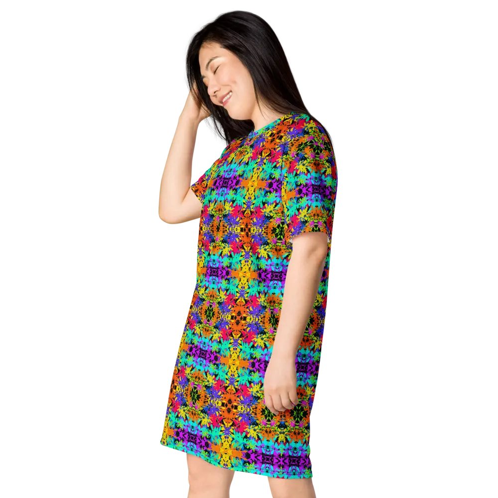 Bright Colourful Leaves Pattern Dress product image (12)