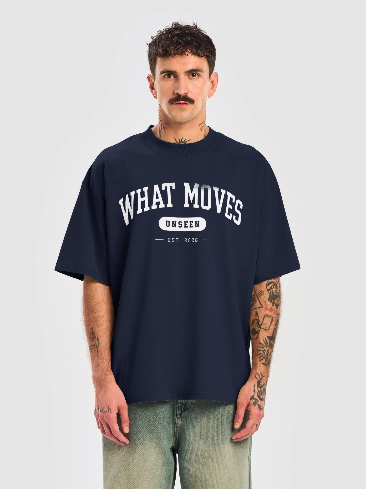 What Moves Unseen — Collegiate Oversized Tee product image (5)