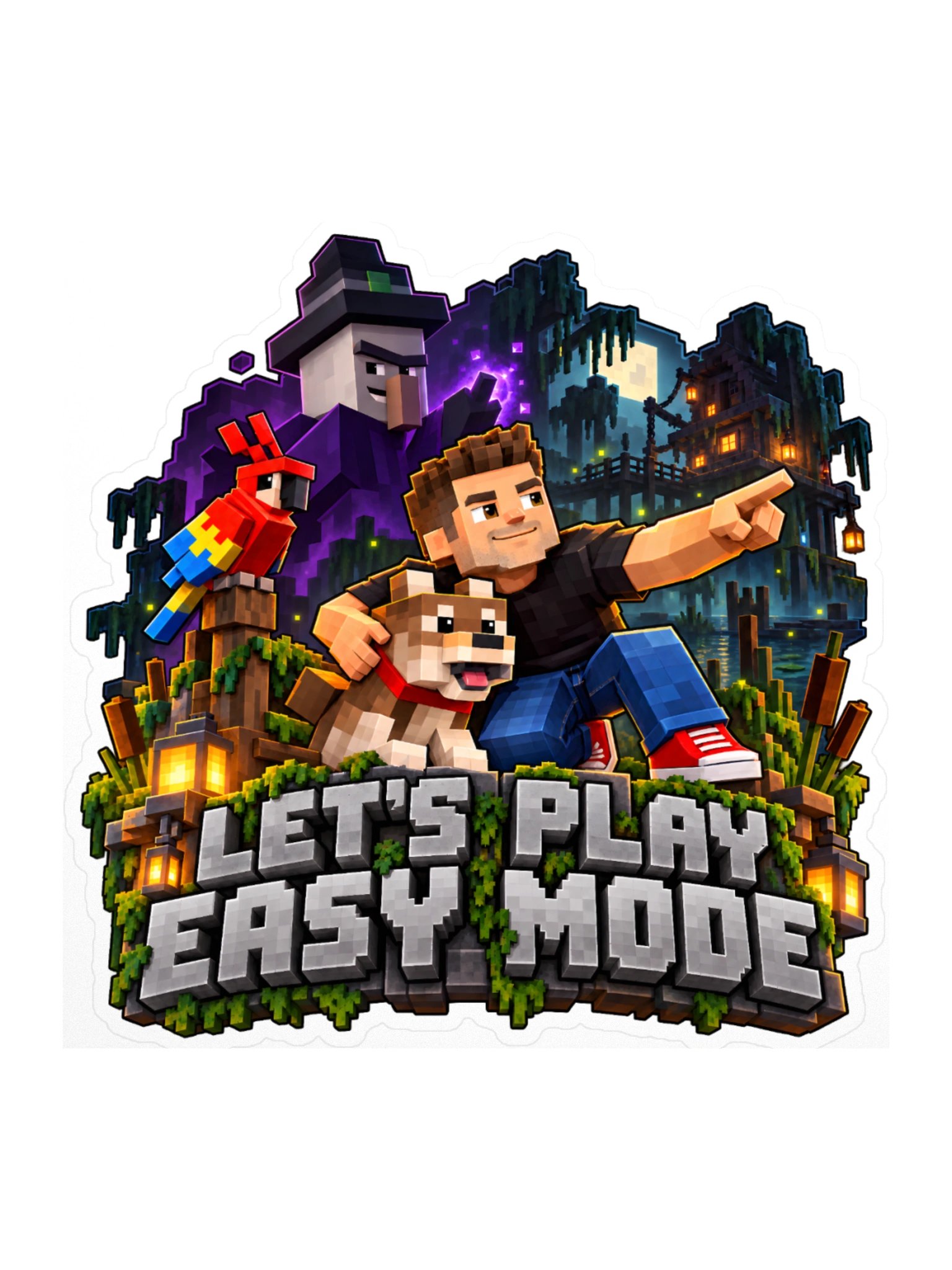 Block Game Adventure Kiss-Cut Sticker – 4" × 4" product image (1)