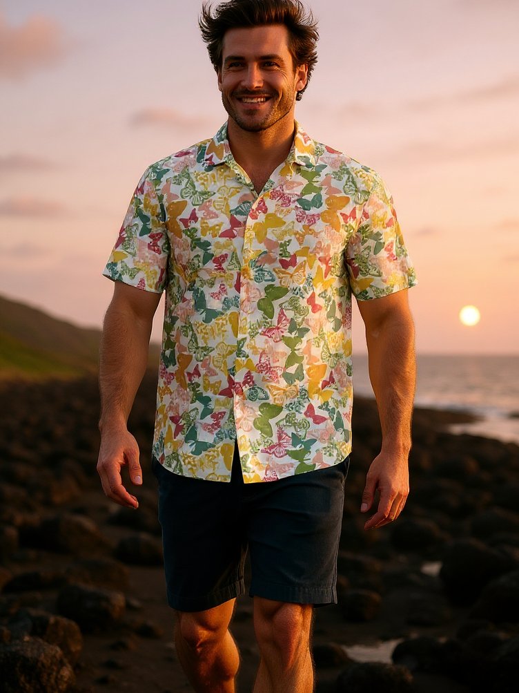Hawaiian Shirt - Pastel Butterfly product image (1)