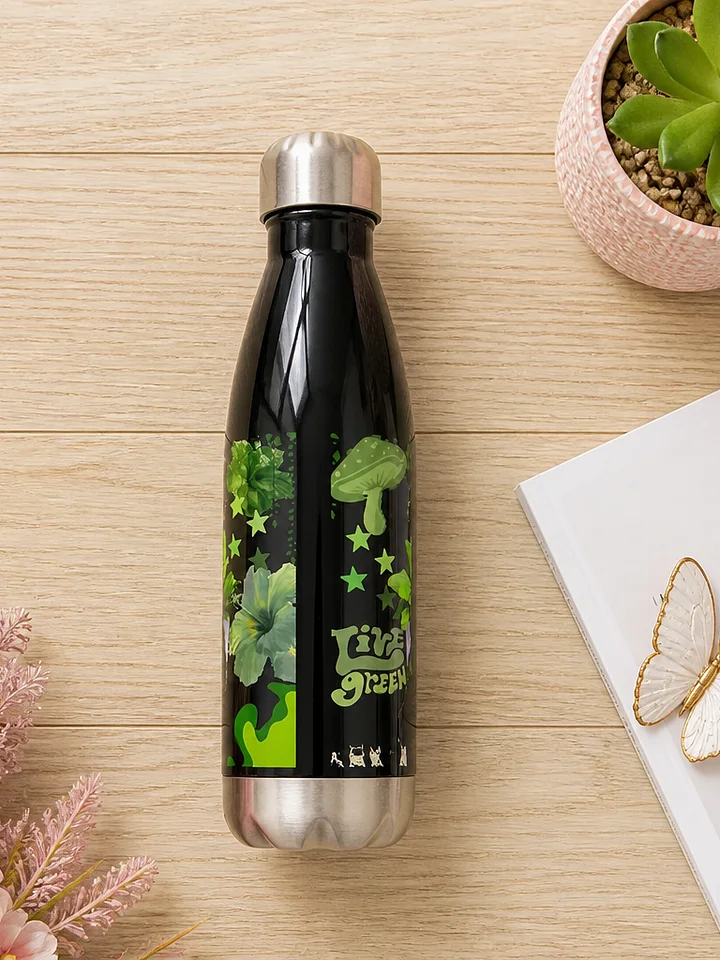 Live Green Cat Plant Water Bottle product image (1)