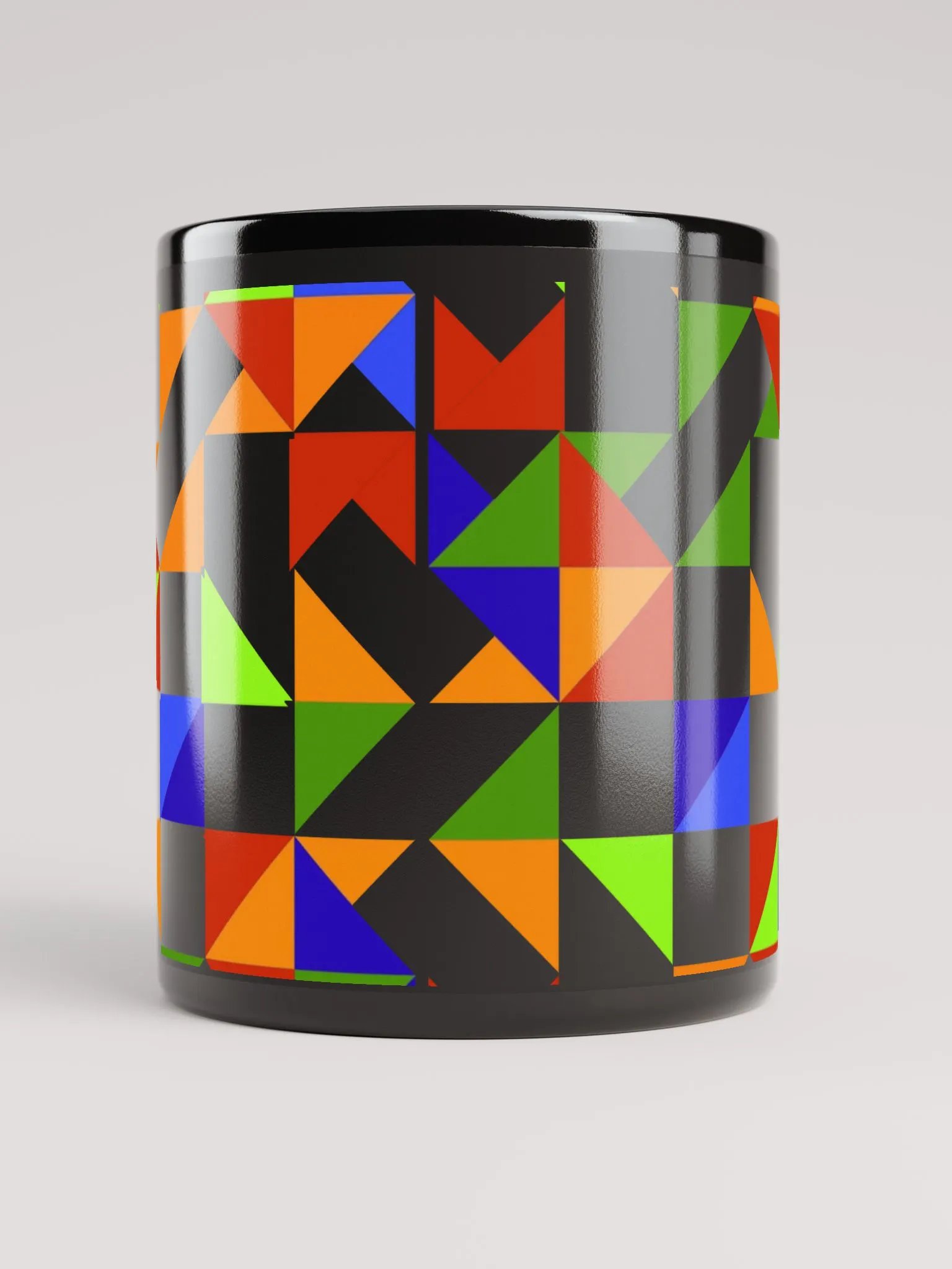 Geometric Shapes Multicolored Black Mug product image (9)