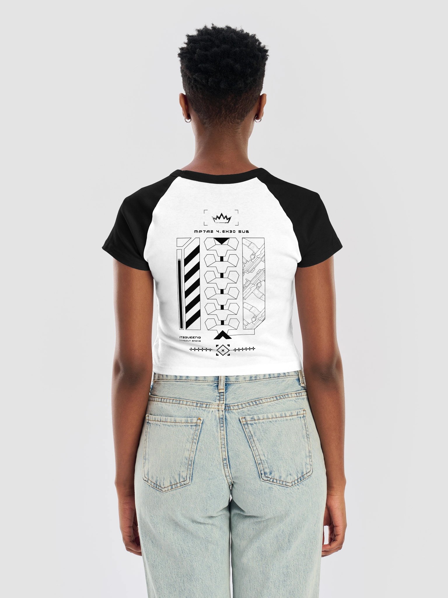 MP7 Grid Raglan Baby Tee product image (13)