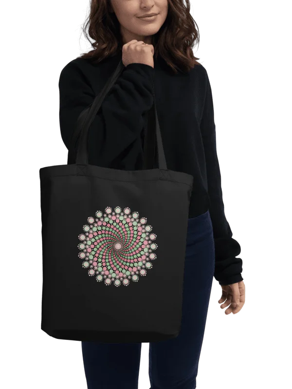 Green and Pink Dot Mandala Eco-Friendly Tote Bag product image (1)