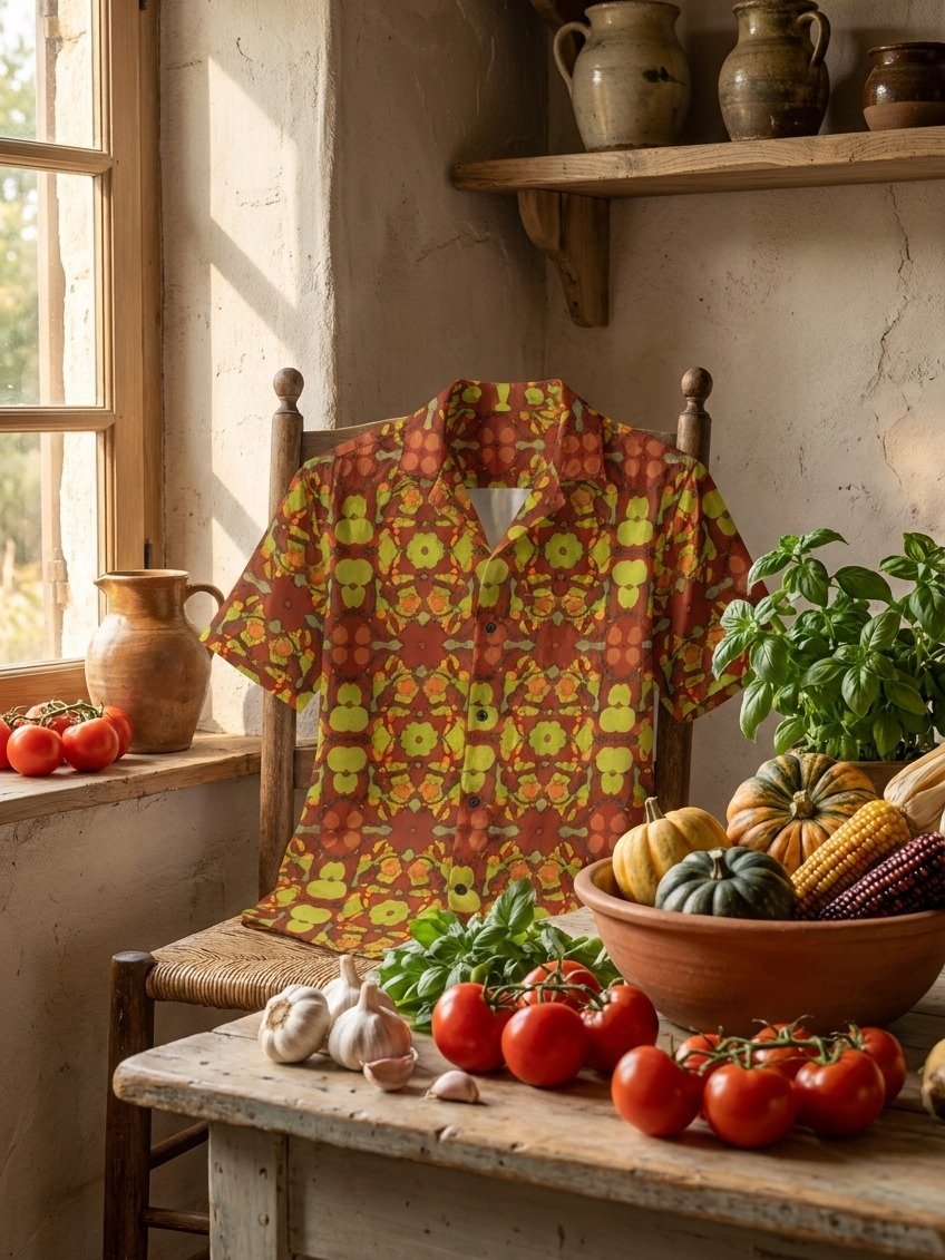 Tomato Glow – Vibrant Pattern Hawaiian Shirt product image (2)