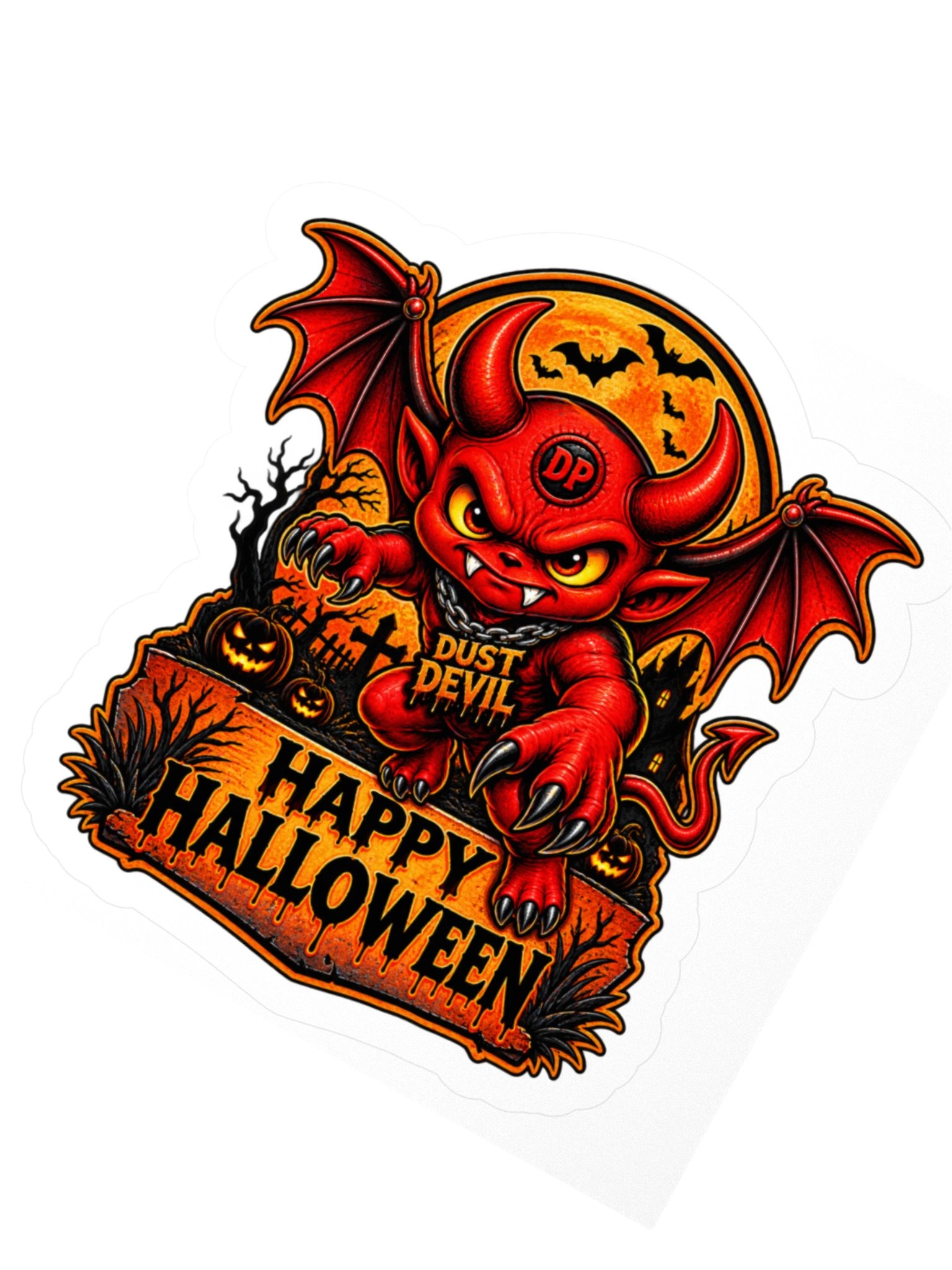 Dust Devil Happy Halloween 3" x 3" sticker product image (2)
