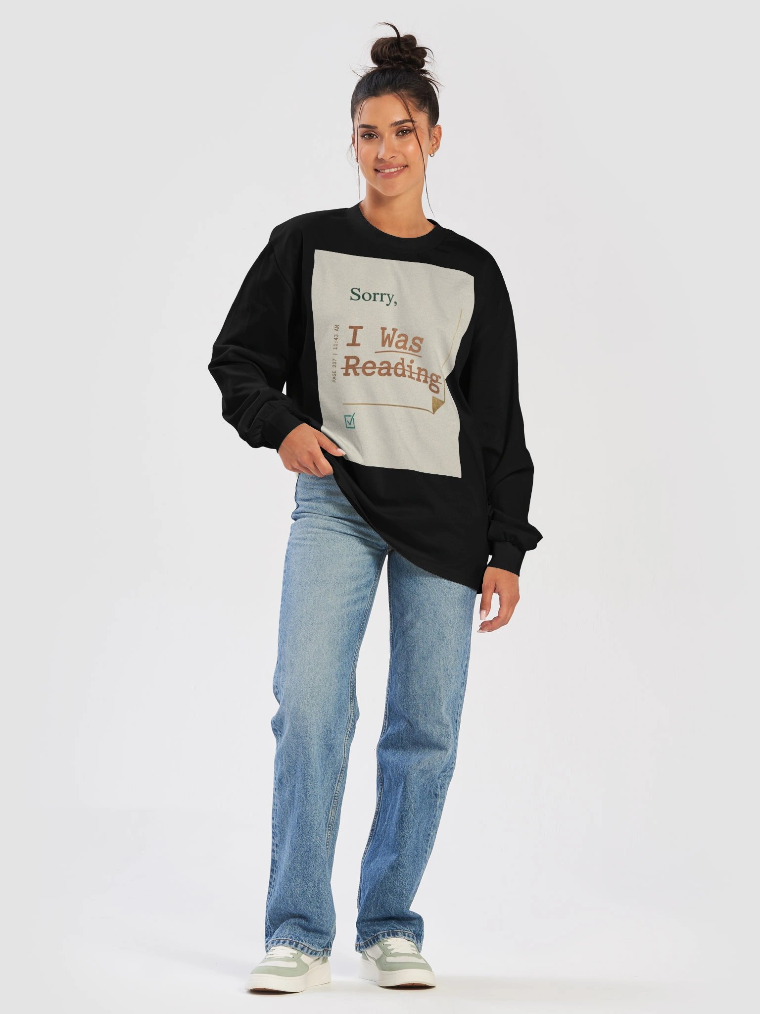 Sorry I Was Reading Funny Book Lover T-Shirt for Readers product image (5)