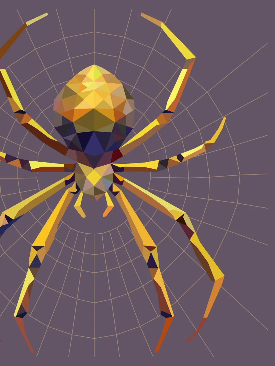 Free Geometric Spider PNG Art - Transparent Background, Low Poly Arachnid Illustration product image (2)