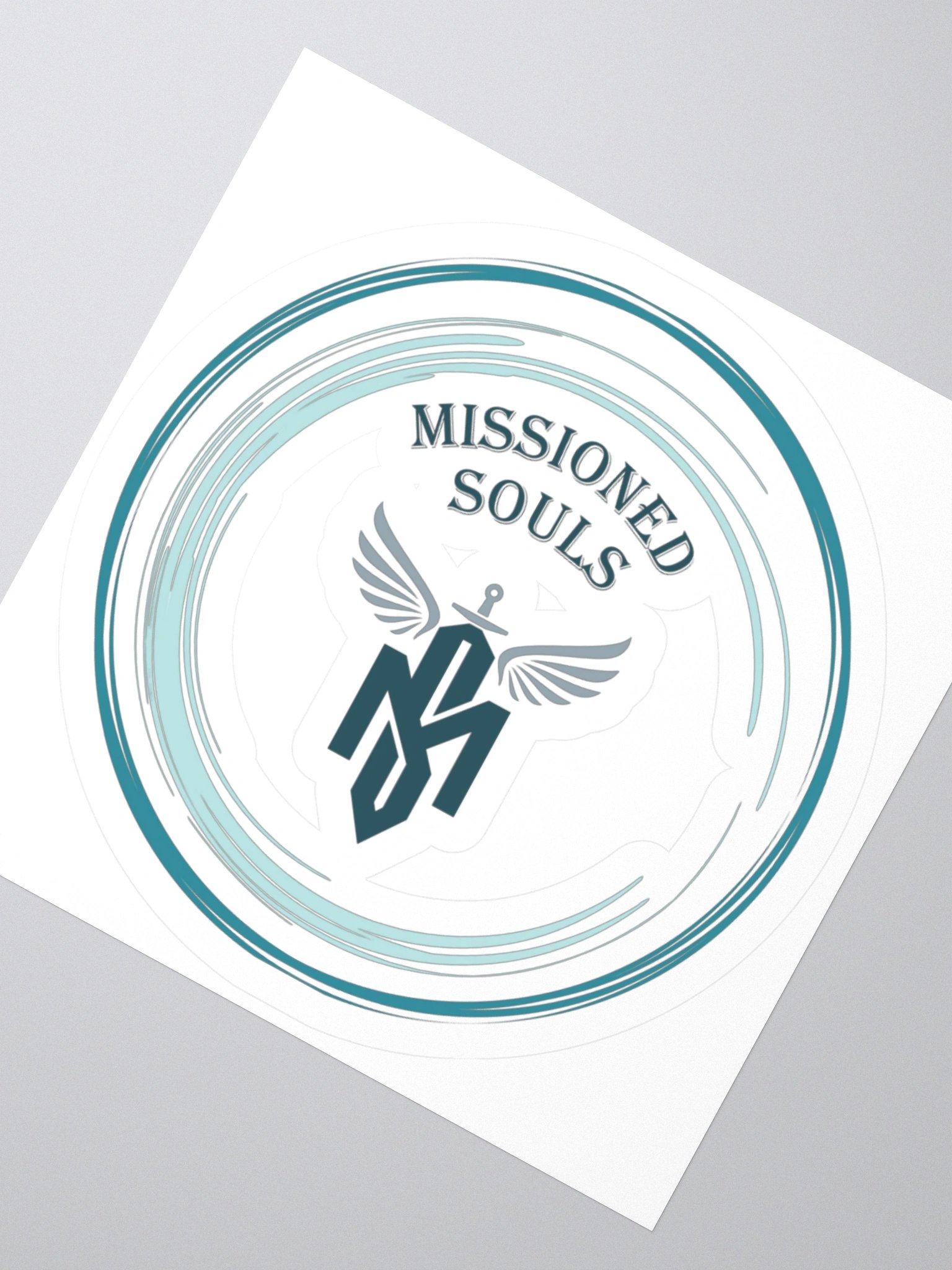 Missioned Souls Winged Monogram Sticker Circle product image (5)