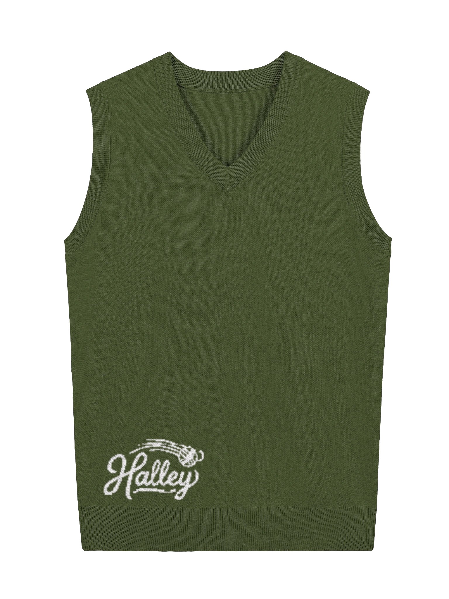 Green Knitted V-Neck Vest product image (2)