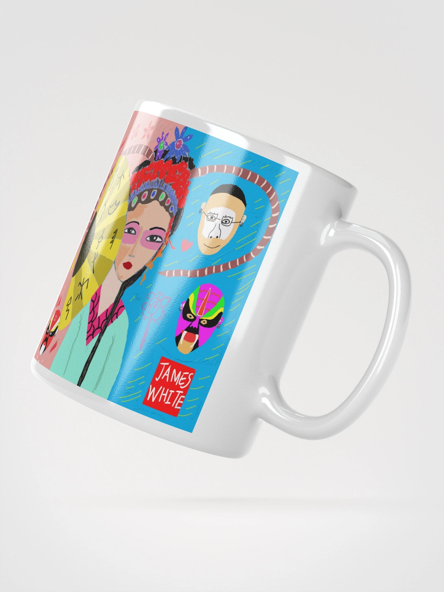 White Glossy Mug: opera product image (5)