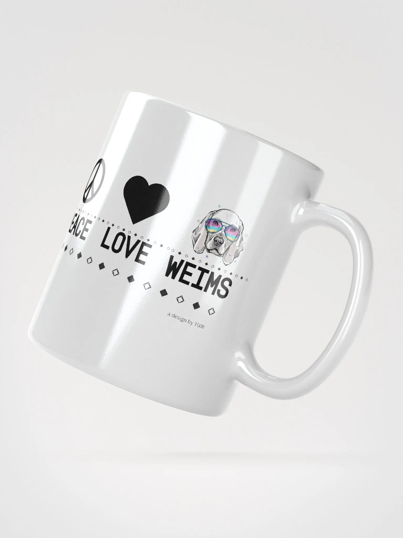 Peace Love Weims - White Glossy Mug product image (1)
