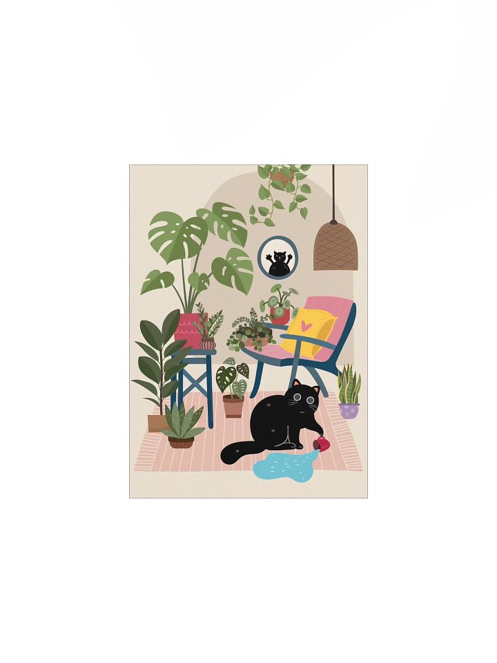Naughty Cat Plant Room Poster product image (7)