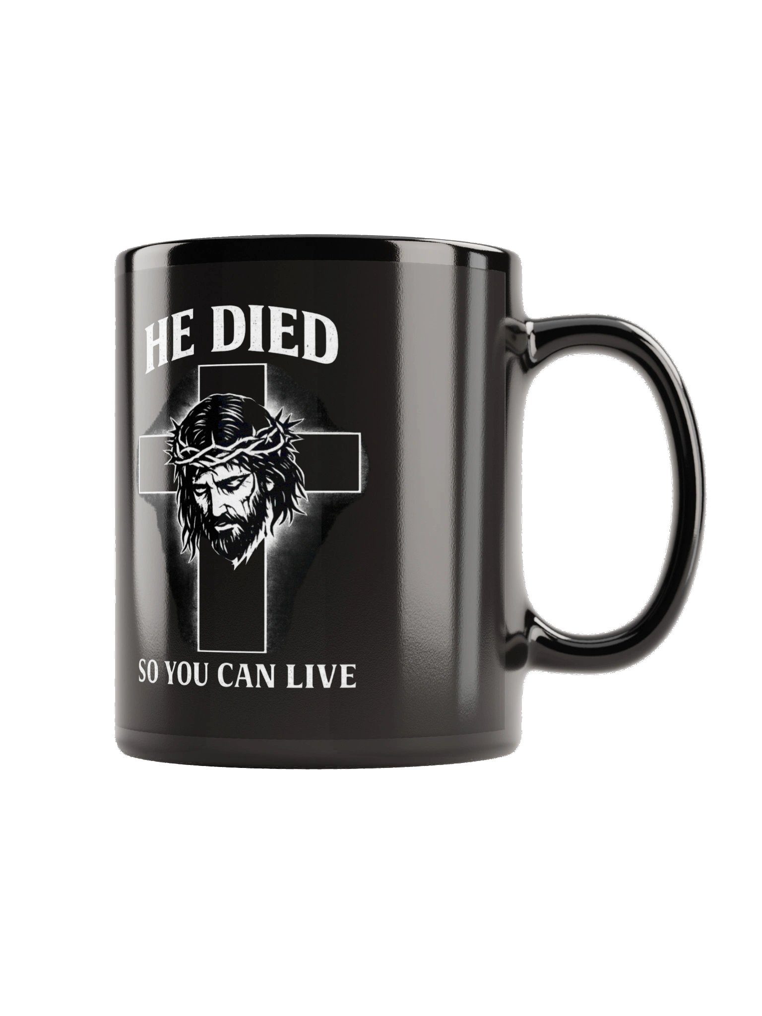 He Died So You Can Live Christian Coffee Mug – Jesus Cross Faith Mug – Inspirational Religious Gift – Kingdom Life Co. product image (4)