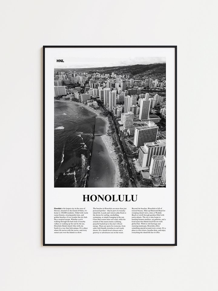 Honolulu 02 Newspaper Poster | Framed product image (1)