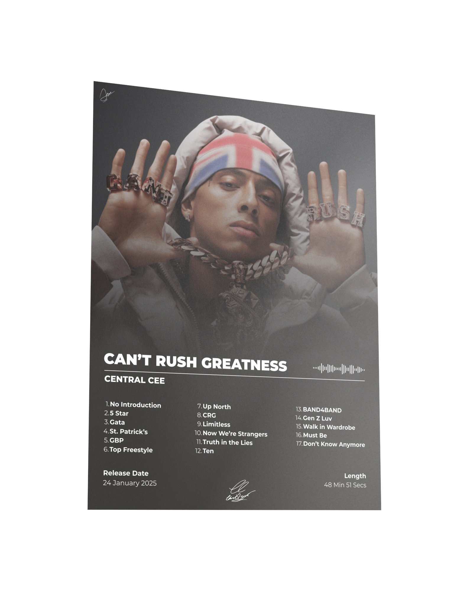 Can’t Rush Greatness Central Cee Album Poster product image (5)