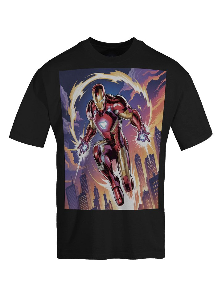 Radiant Vortex: Iron Man Oversized Faded T-Shirt product image (1)
