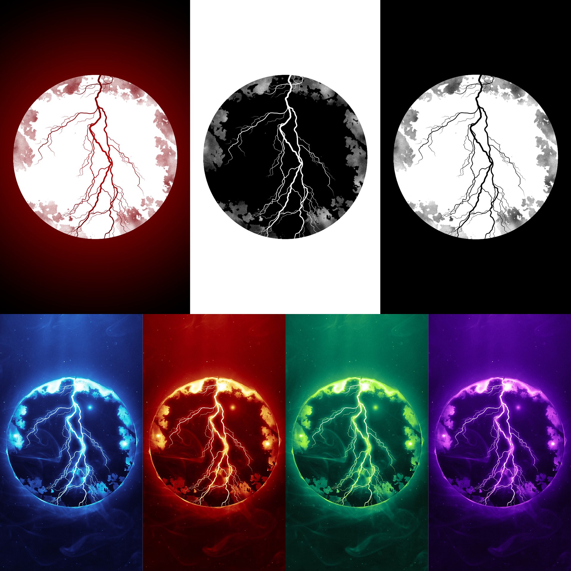Full Moon, Lightning and Blood Phone Wallpapers product image (1)