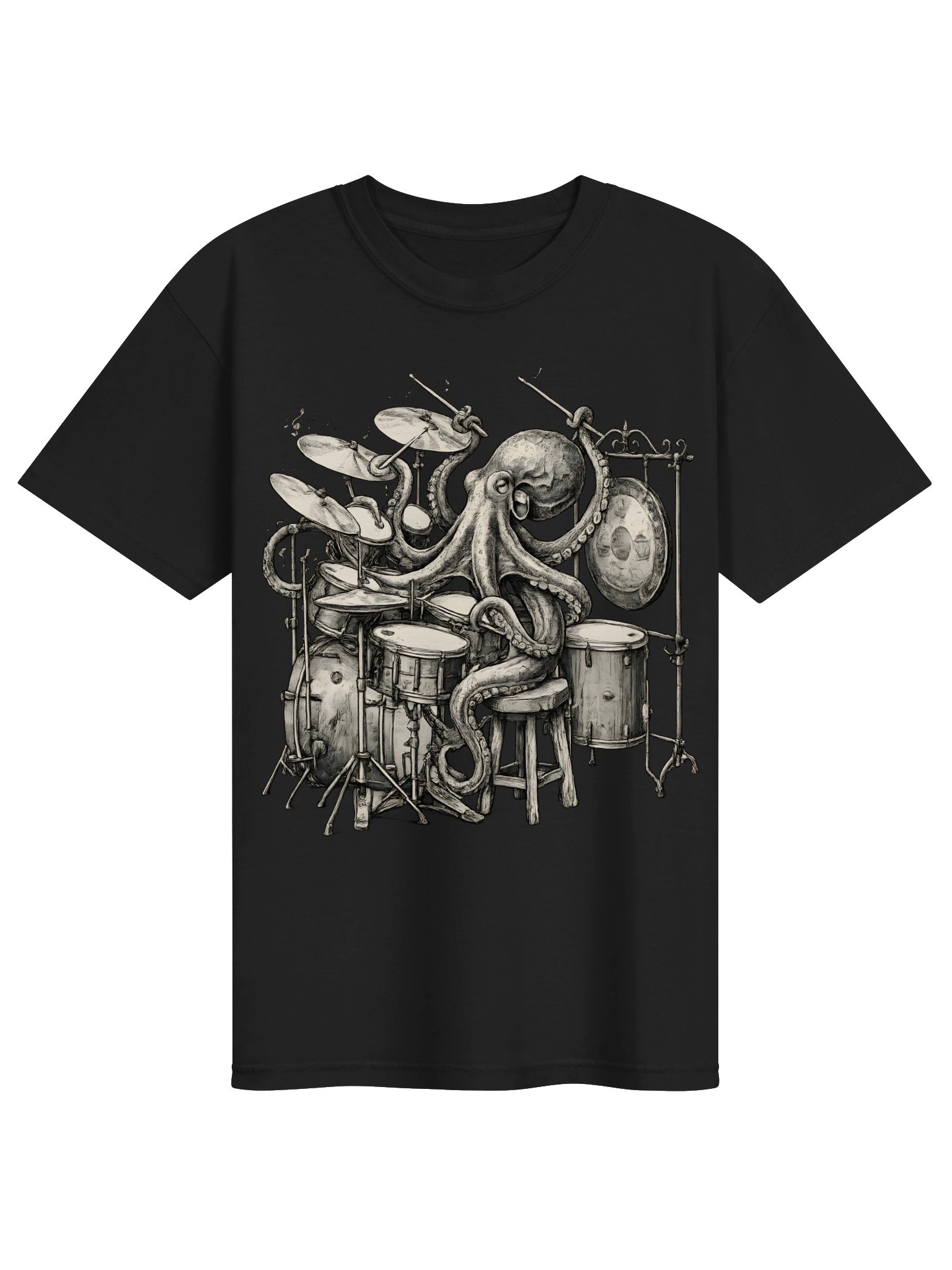 Octopus Drum Set Sketch Tee product image (5)