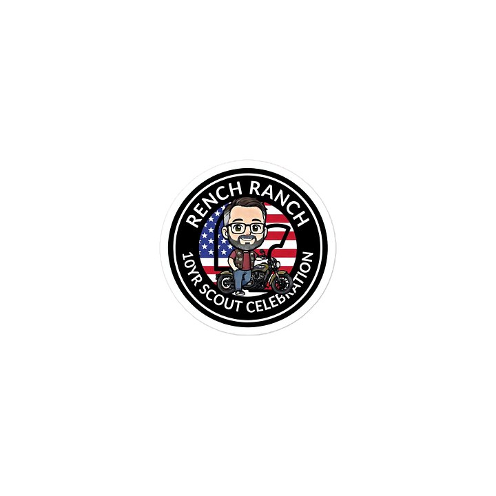 Mike & Indian Scout 10yr Celebration USA Flag Die-Cut Sticker product image (2)