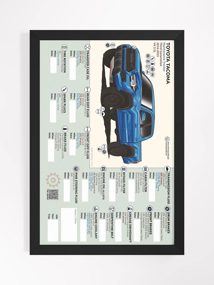 3RD GEN MAINTENANCE TRACKER V1.2 - Blue (FRAMED) product image (2)