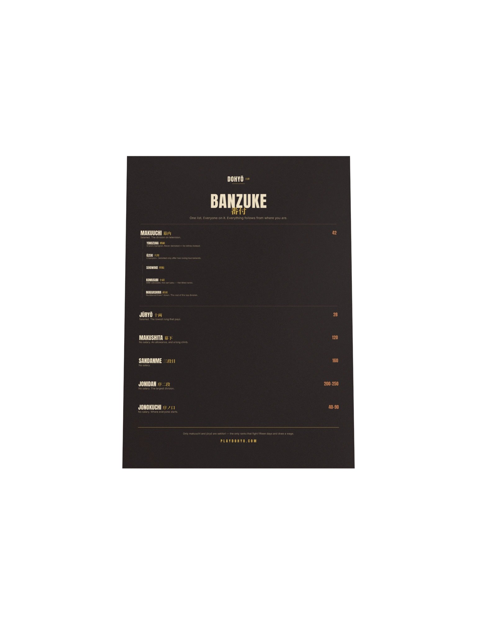 Banzuke Ladder — The Six Divisions product image (4)