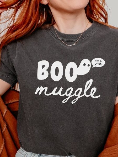 Boo Magical Halloween Cozy Minimalist Fall Shirt product image (1)