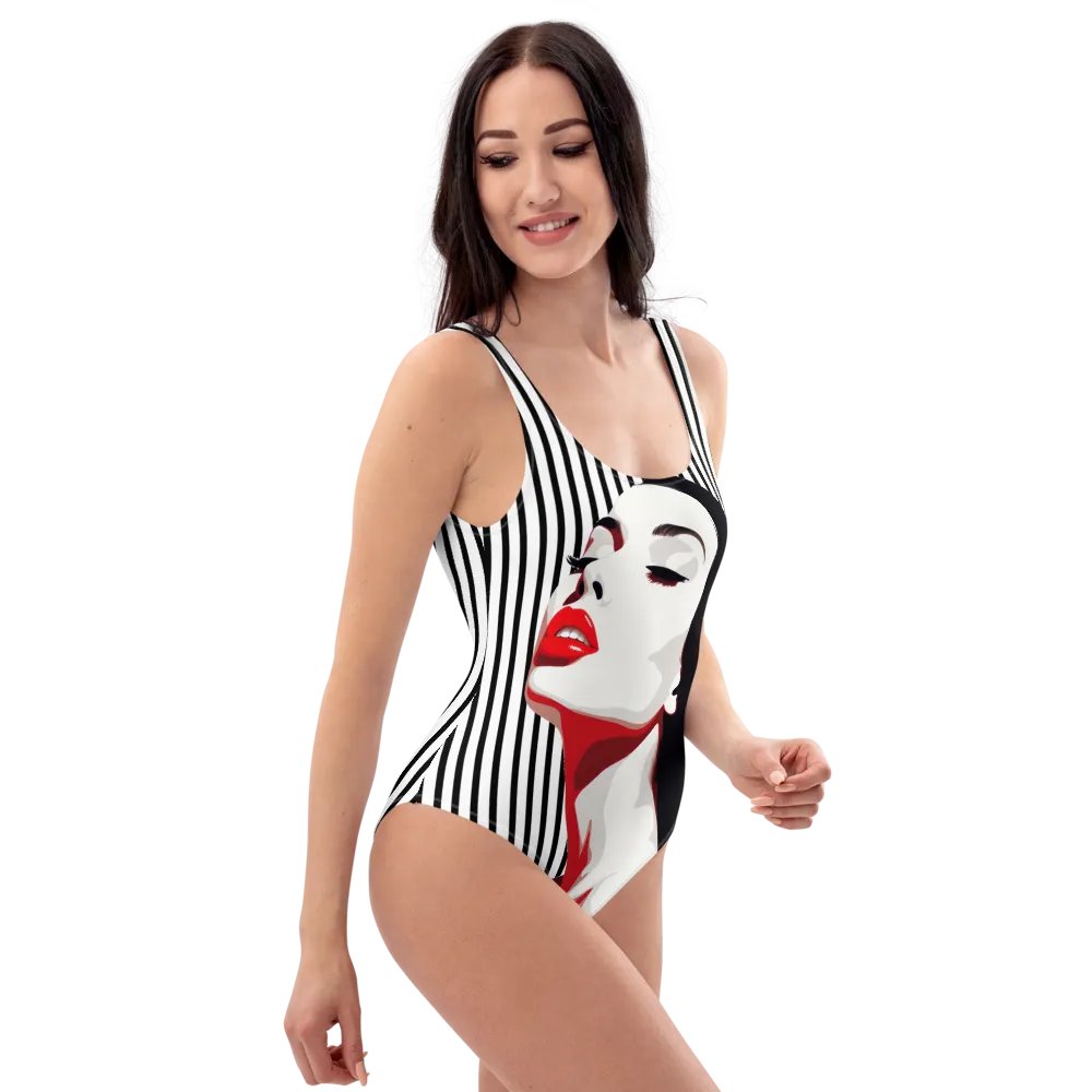 Sultry Red Lips One-Piece Women's Swimsuit product image (2)
