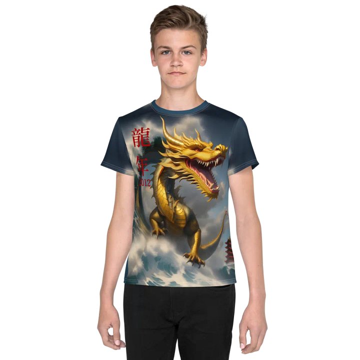 Water Dragon 2012 and the wave /All-Over Print Youth Crew Neck T-Shirt product image (1)
