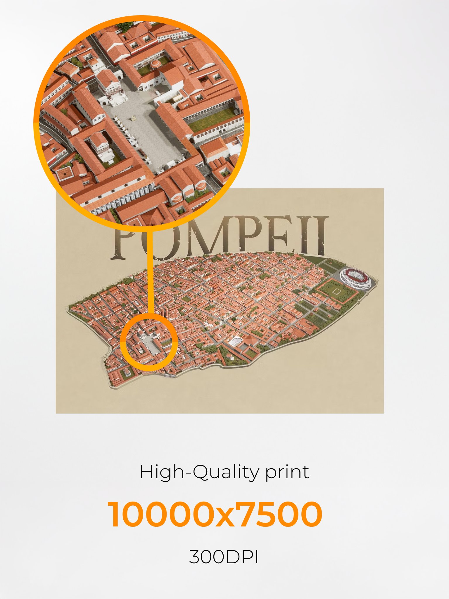 Pompeii 3D Reconstruction City View (Unframed Poster) product image (4)