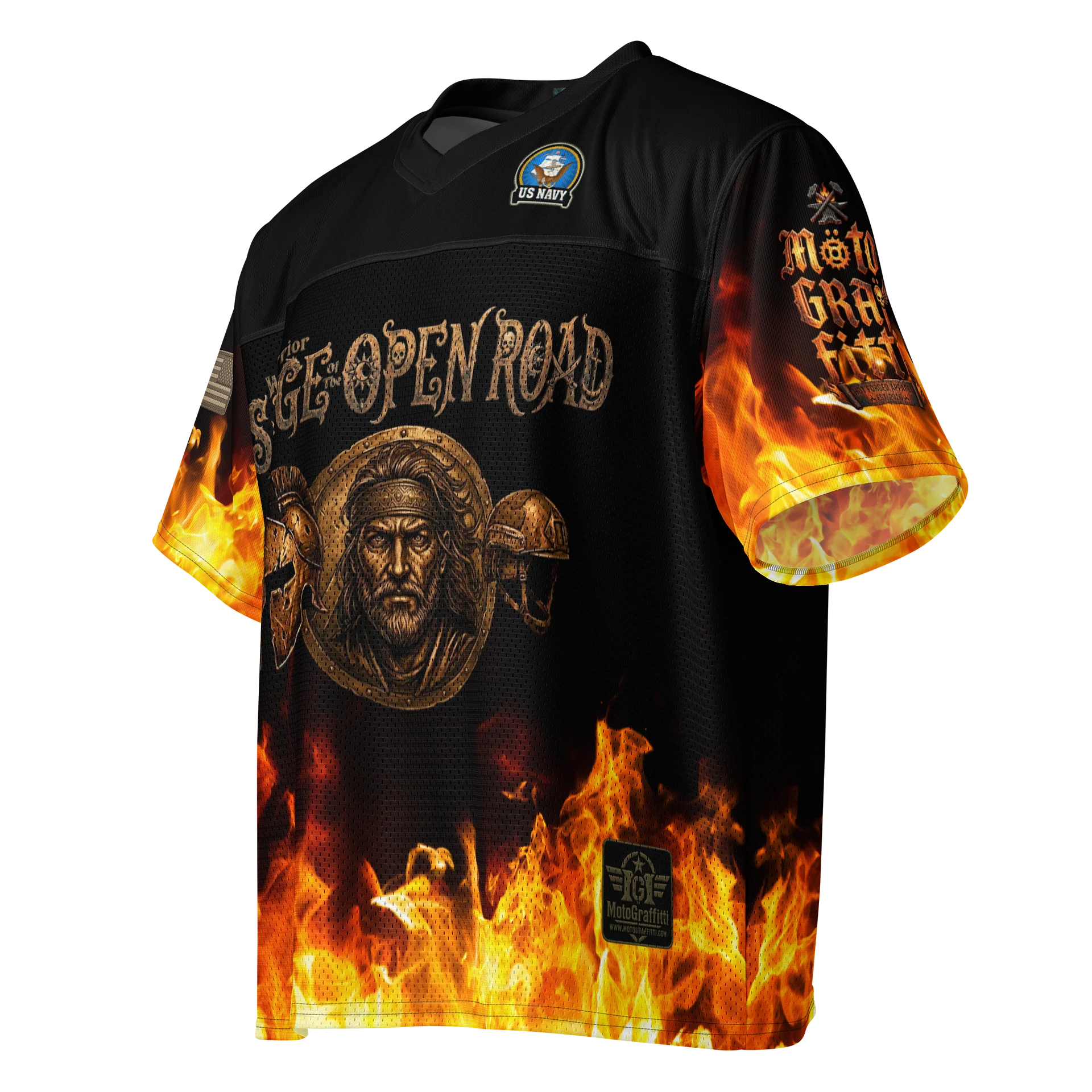 MötoGraffitti Warrior Sage Navy Football Jersey product image (3)