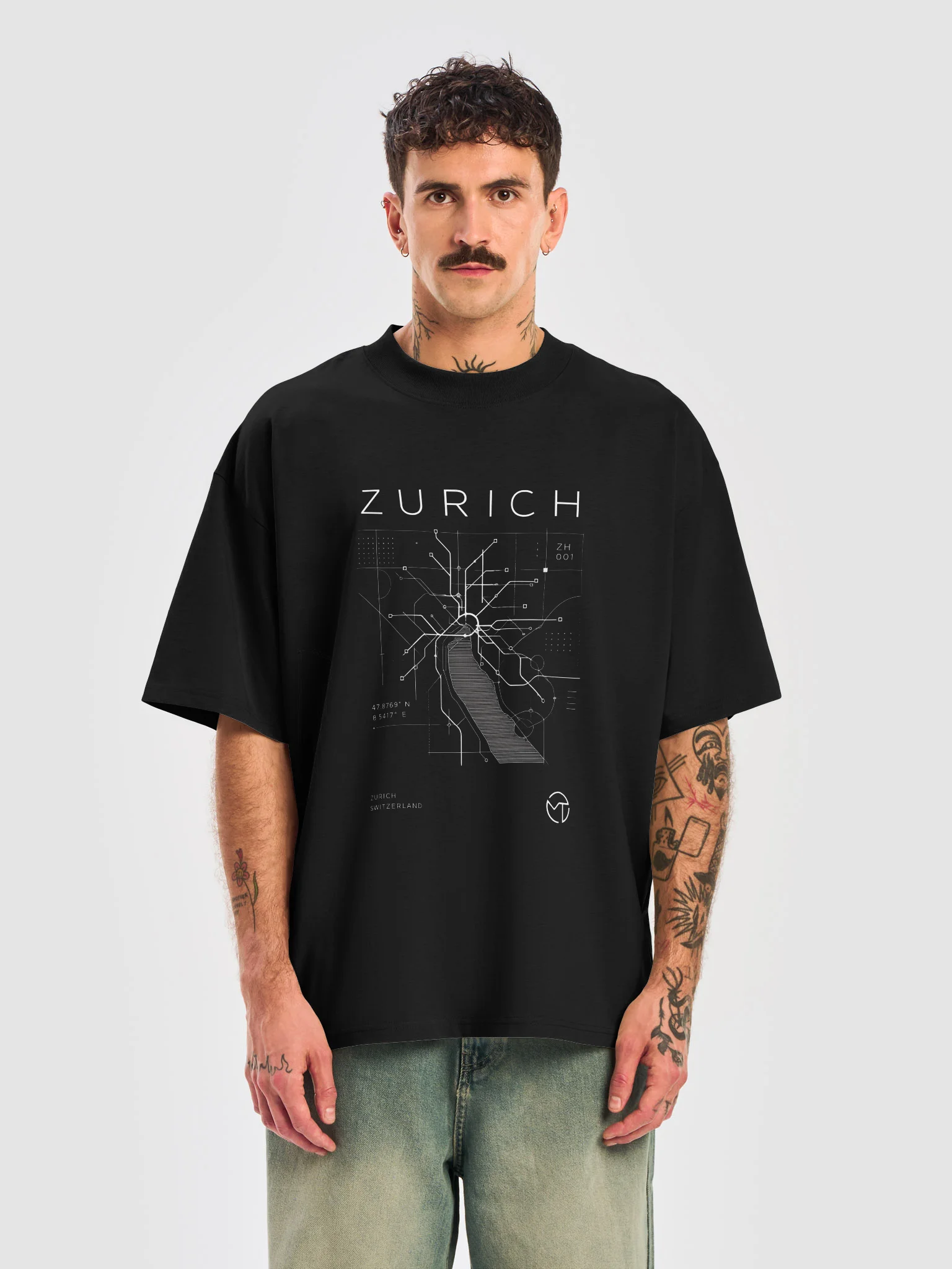 ZURICH Transit Lines Tee – Premium Swiss Transit Graphic T-Shirt product image (2)
