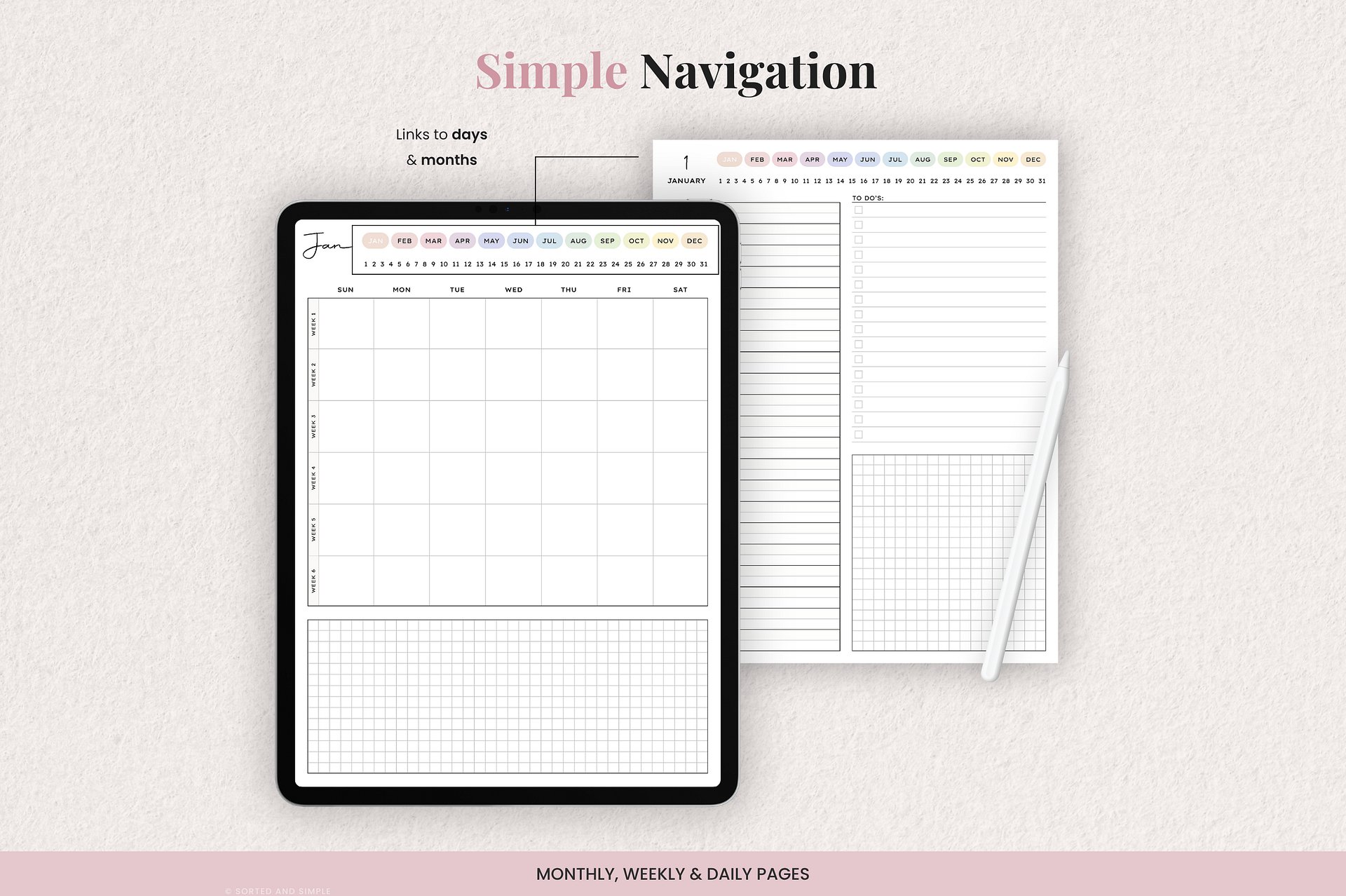 Minimalist Digital Daily Planner - Colorful product image (2)
