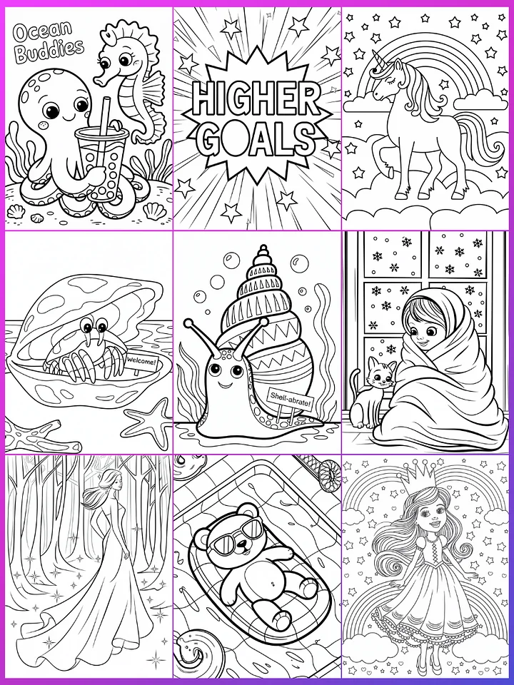 260 Leonardo Ai coloring book pages & cover prompts product image (2)