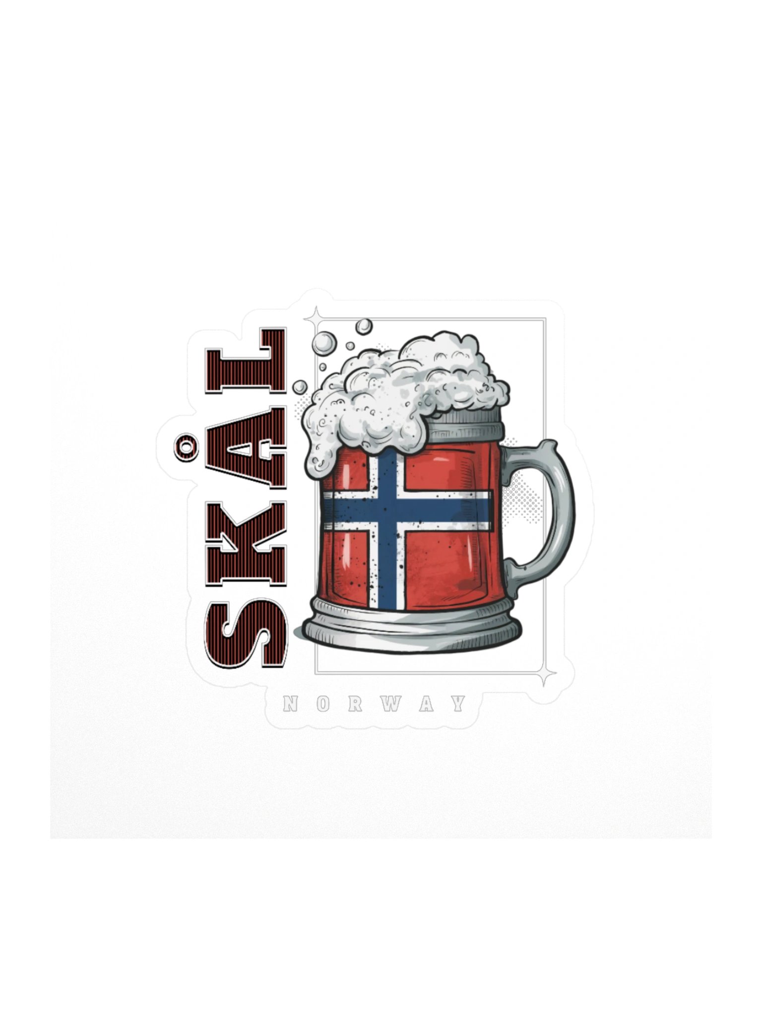 Norway Beer Mug Heritage Kiss Cut Sticker product image (2)