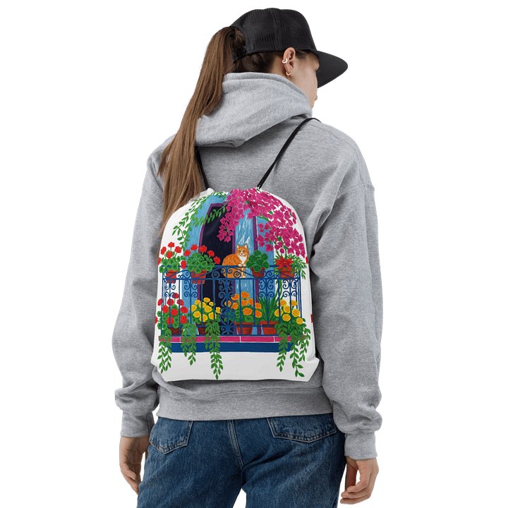 Feline Foliage Adventure Drawstring Bag product image (1)
