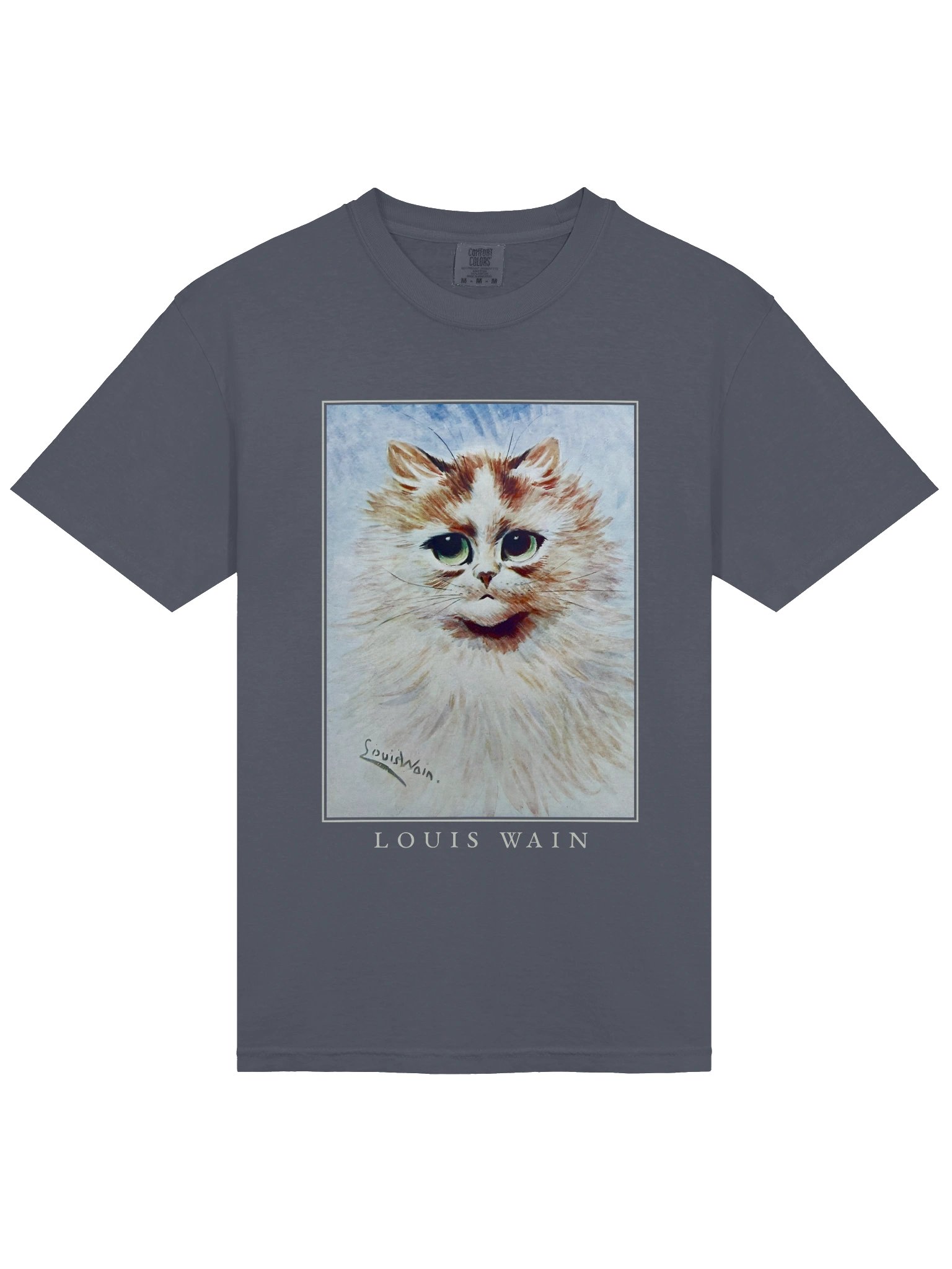 Louis Wain Fluffy Cat T-Shirt – Relaxed Fit Heavyweight Unisex Cotton T-Shirt product image (3)