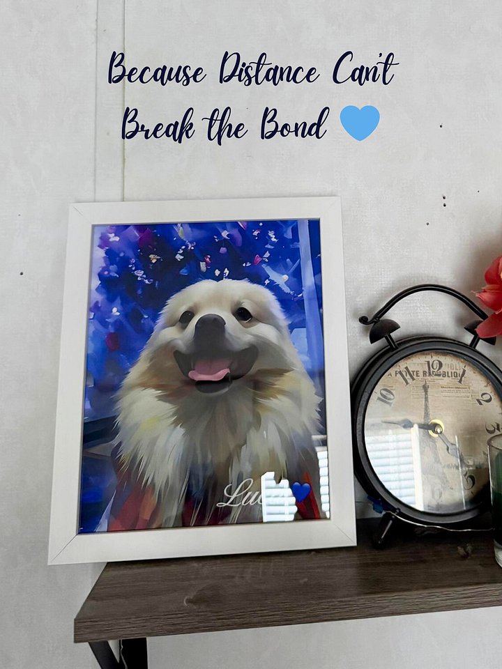 KNOW LUCA’S STORY💙 FRAMED PET ART / HIGH-QUALITY PRINT product image (1)
